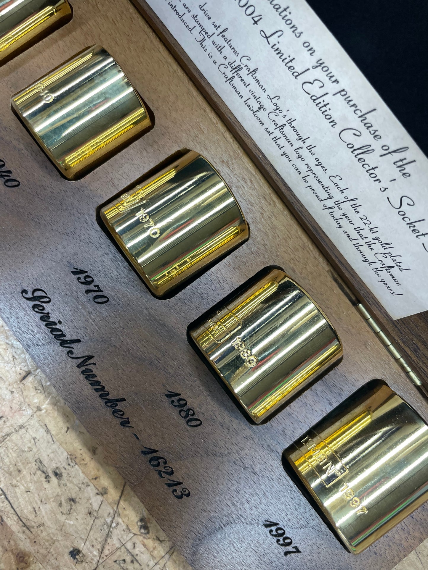 Craftsman Tools 2004 Limited Edition 22k Gold Plated SAE Socket Set USA