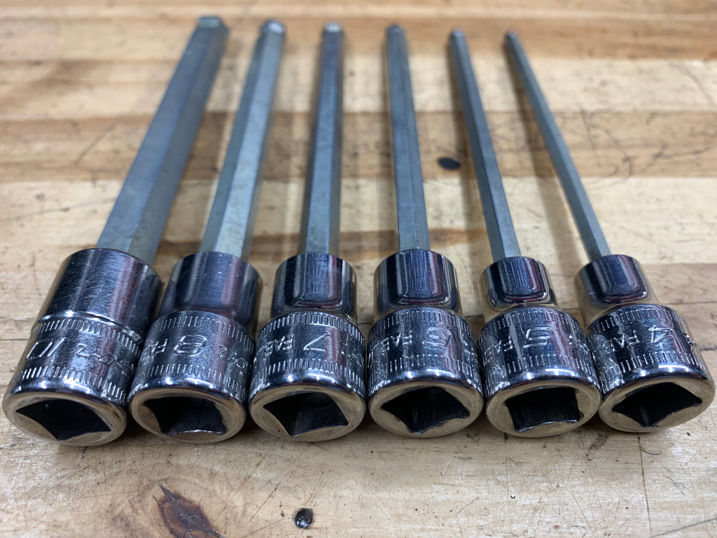 Snap On Metric Long Hex Ball End 3/8” Socket Set 6pc. USA