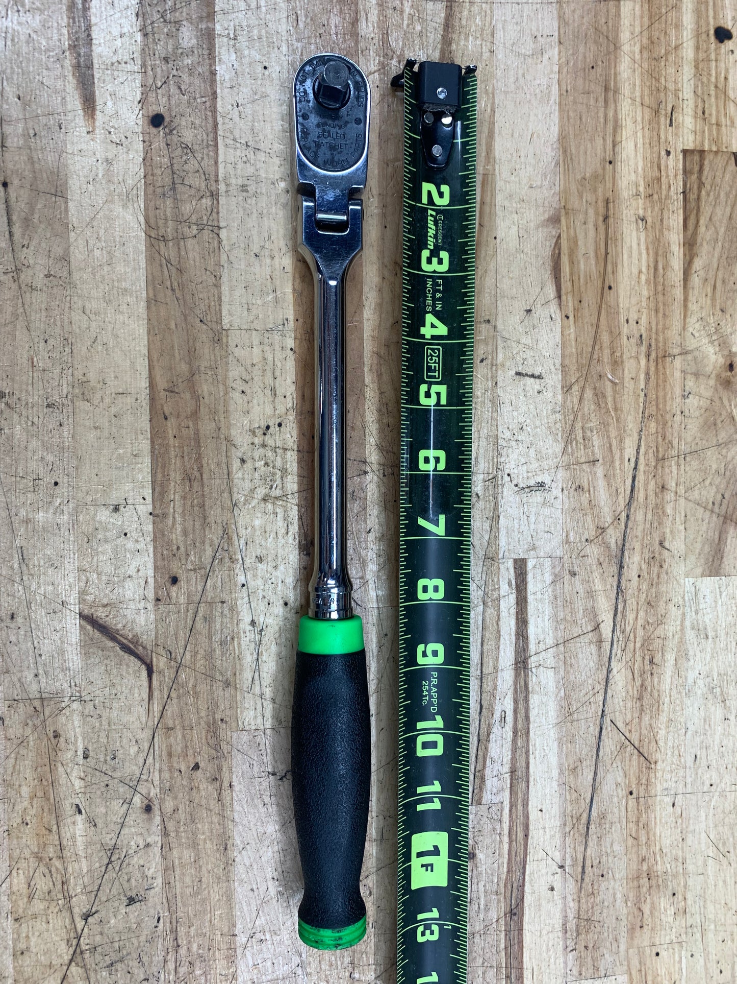 Snap On 3/8" Flex Head Ratchet Green FHLFD100