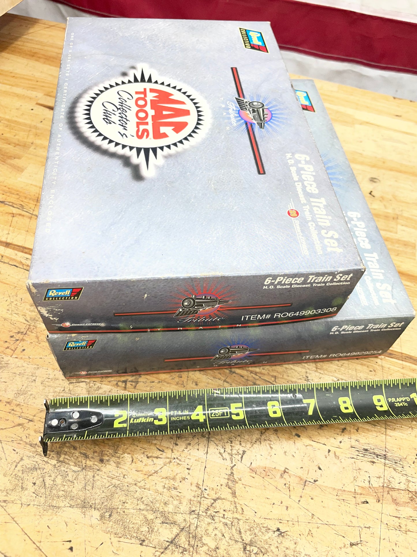 Mac Tools Vintage 1999 Collectors Club John Force & Tony Stewart Die Cast Tribute Train SET Revel