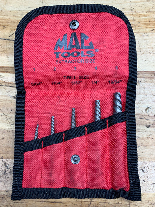 Mac Tools NEW Spiral Flute Extractor Pouch Set UNUSED SPEX5S