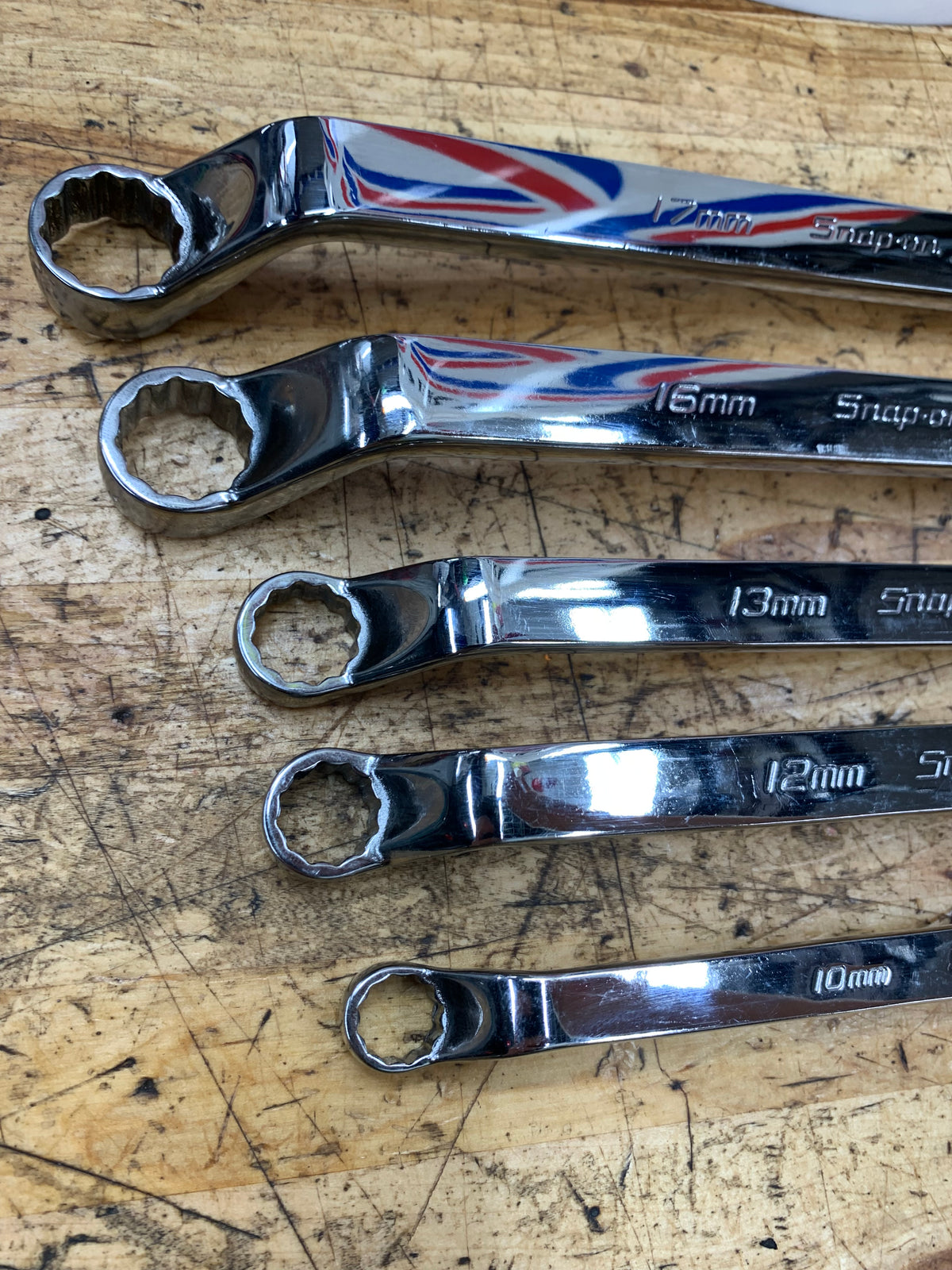 Snap On Metric 60 Degree Deep Offset Box Wrench Set 5pc 10-19mm USA NICE XOM605