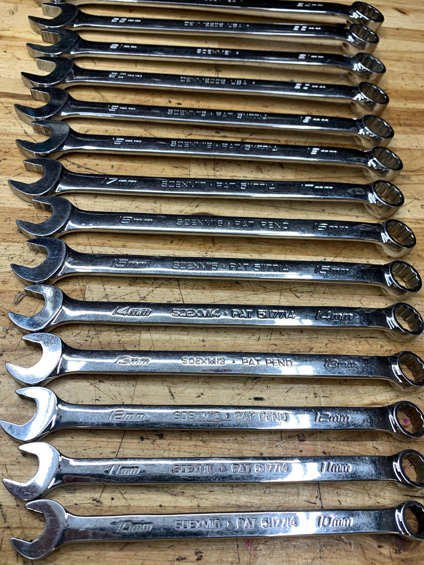 Snap On Metric Flank Drive Plus* Combo Wrench Set 10-24mm 14pc. USA OEXM713B (+24mm)