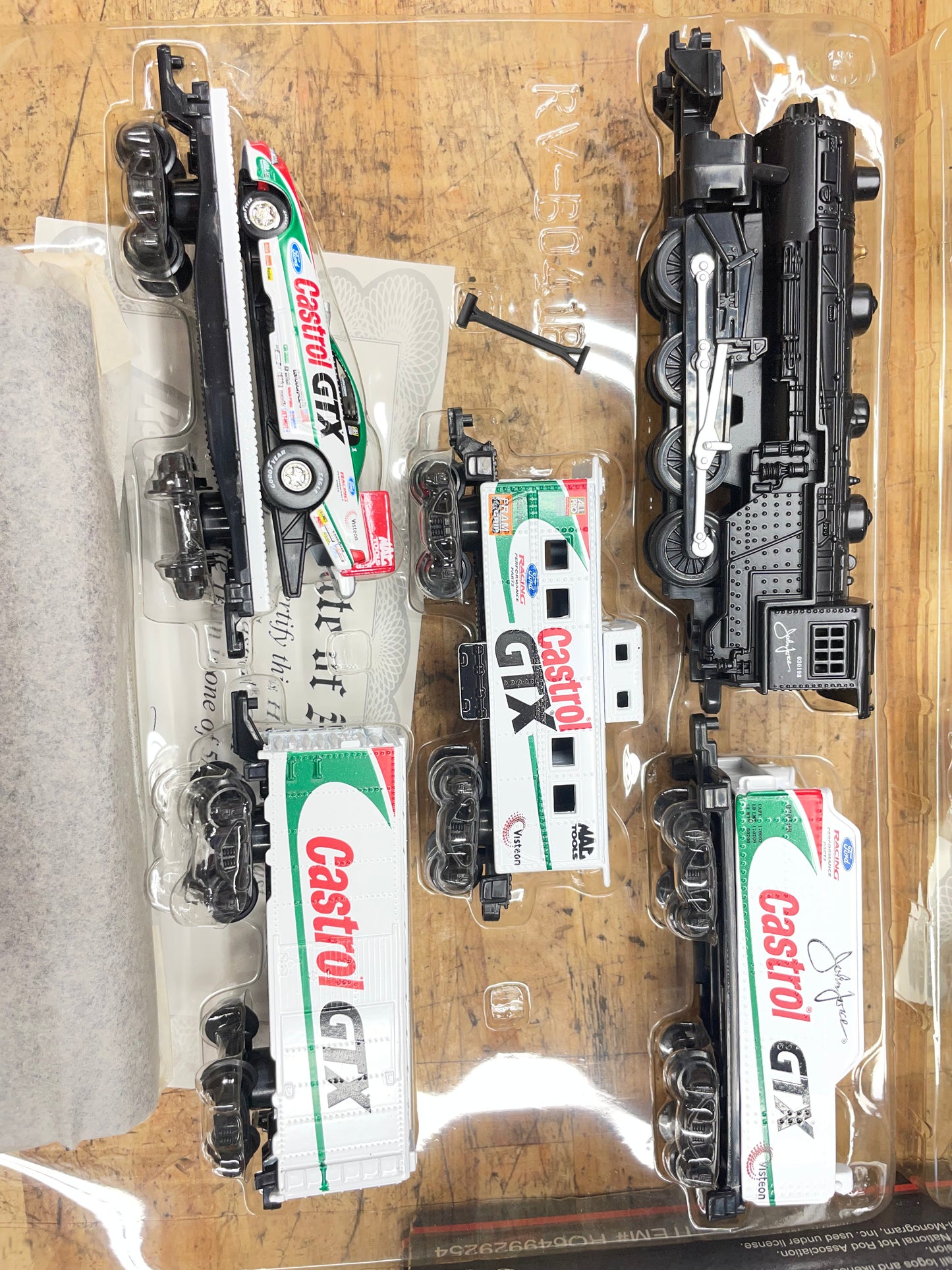 Mac Tools Vintage 1999 Collectors Club John Force & Tony Stewart Die Cast Tribute Train SET Revel