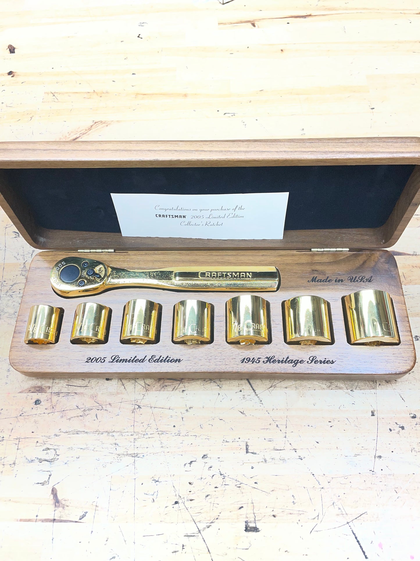Craftsman Tools 1945 to 2005 Heritage Limited Edition 24k Gold Plated  Ratchet/Socket Set USA