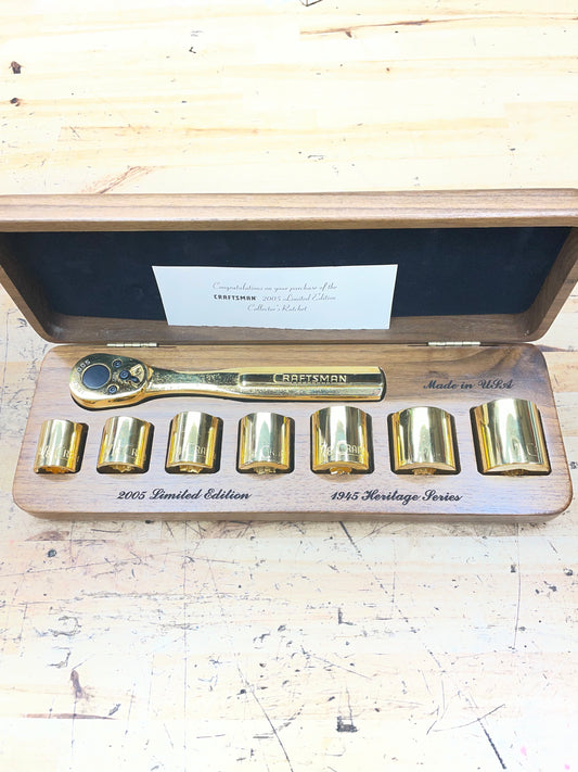 Craftsman Tools 1945 to 2005 Heritage Limited Edition 24k Gold Plated  Ratchet/Socket Set USA