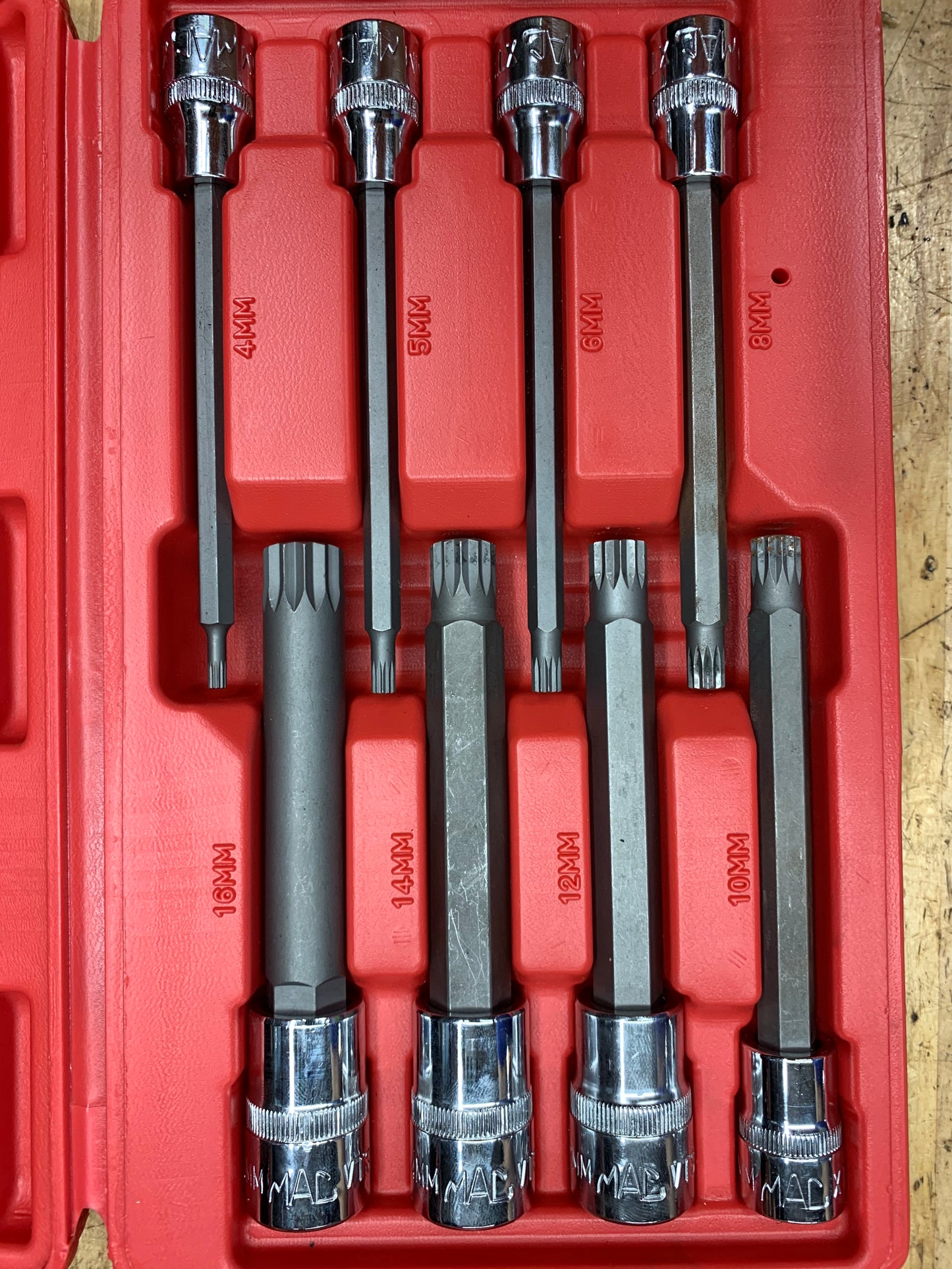Mac Tools 12point Metric Long Bit Socket Set 8pc SXVMTSL8B