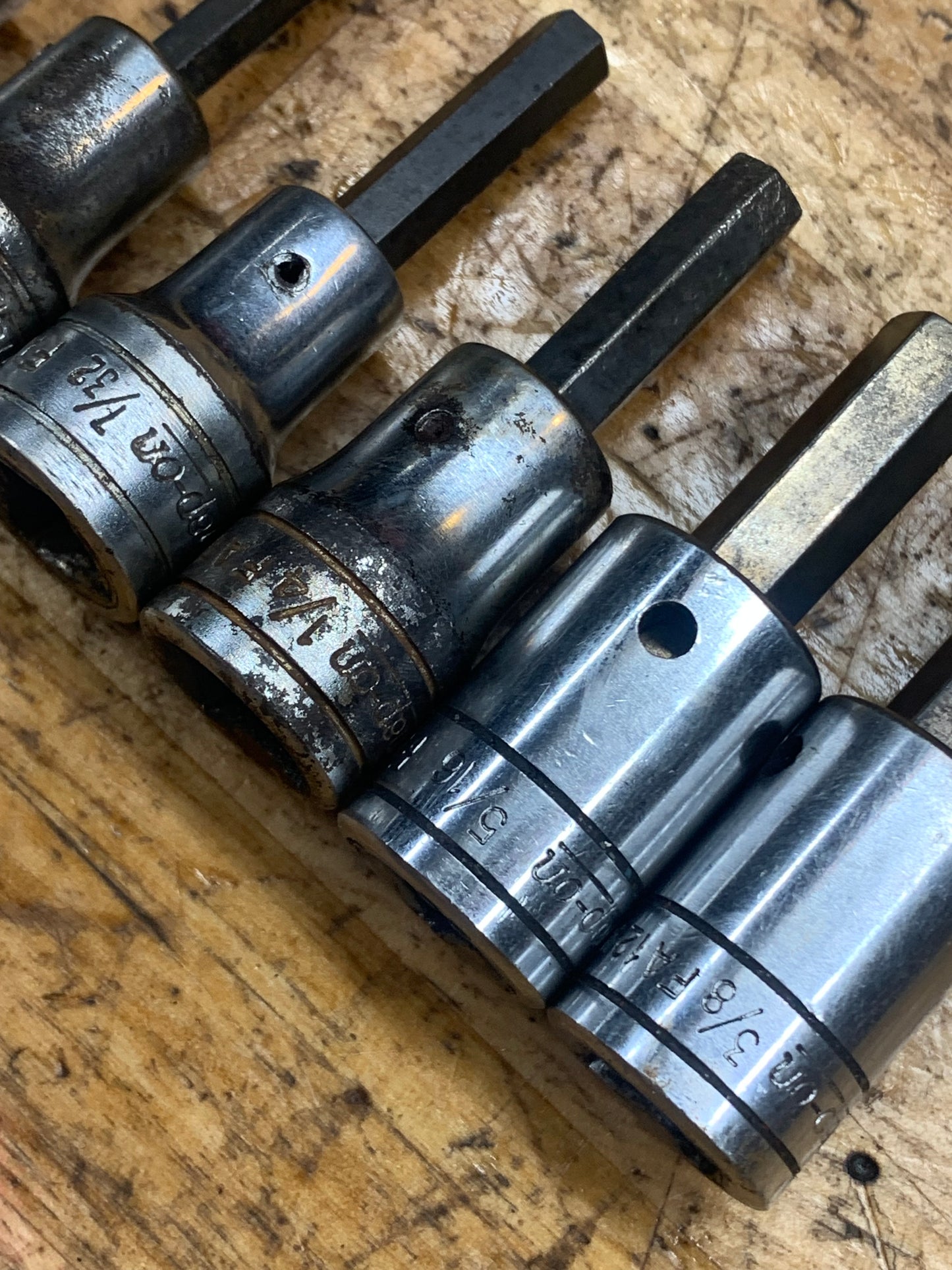 Snap On 3/8" SAE Hex Bit Socket Set USA 7pc. USA