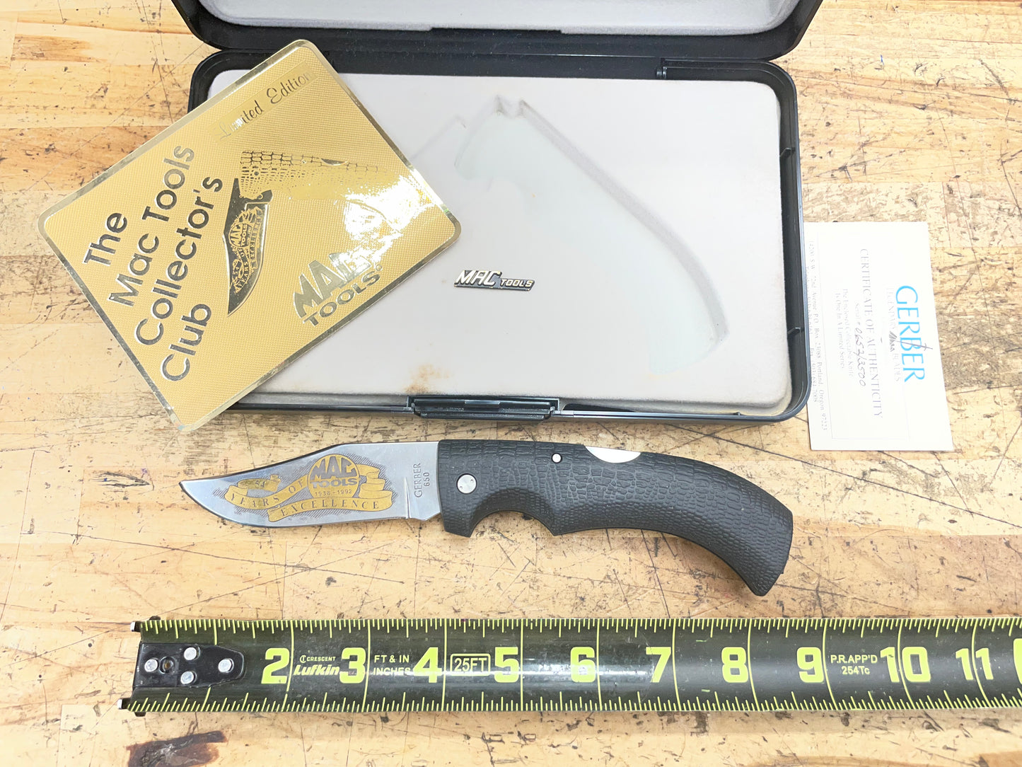 Vintage Gerber Mac Tools 54th Anniversary Commemorative Pocket Knife 1938-1992 Limited Edition #652/3500 w/ Case USA