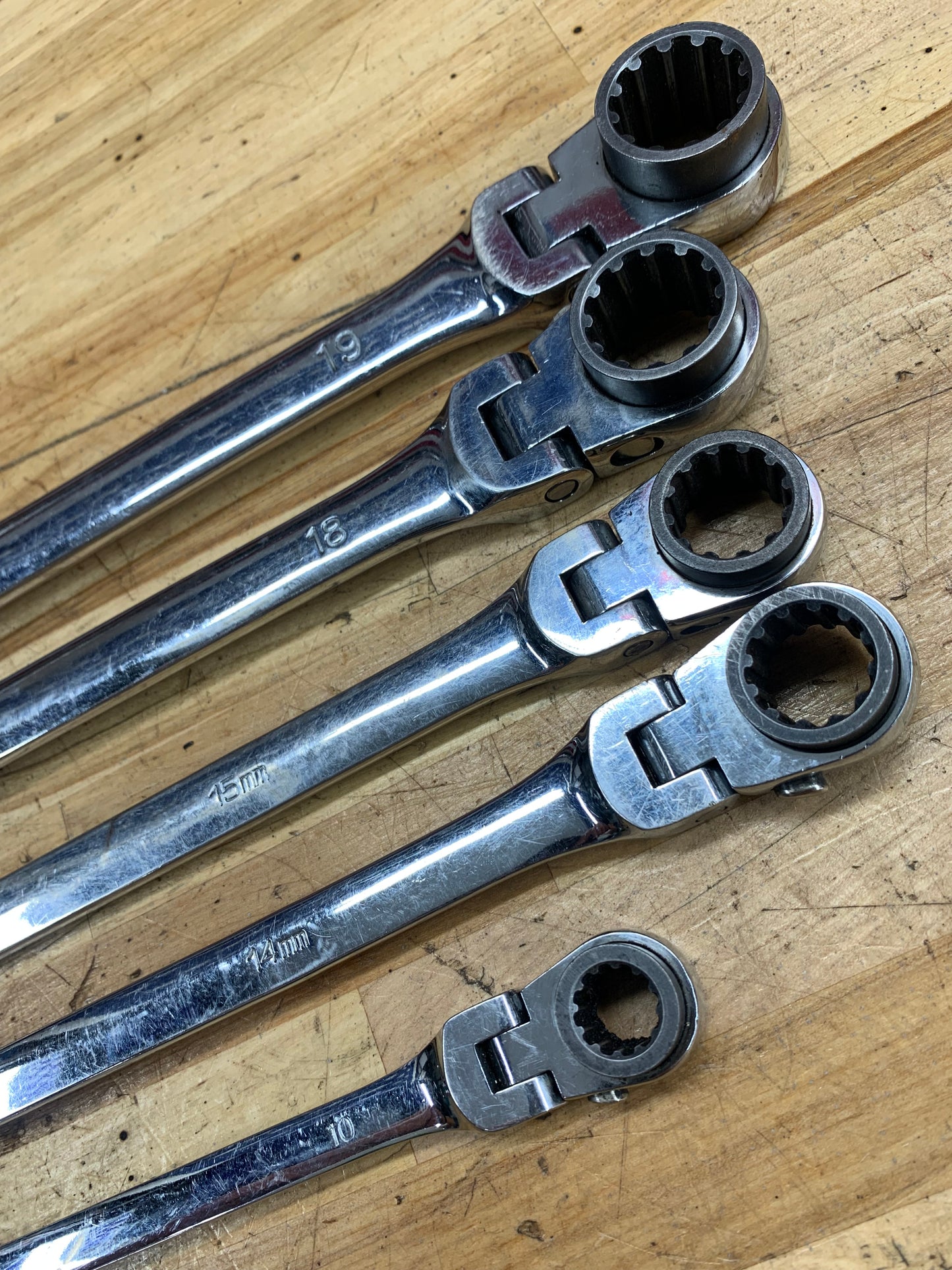 EZ Red / Matco Metric XL Flex Head Ratcheting Wrench Set 5pc 8-19mm