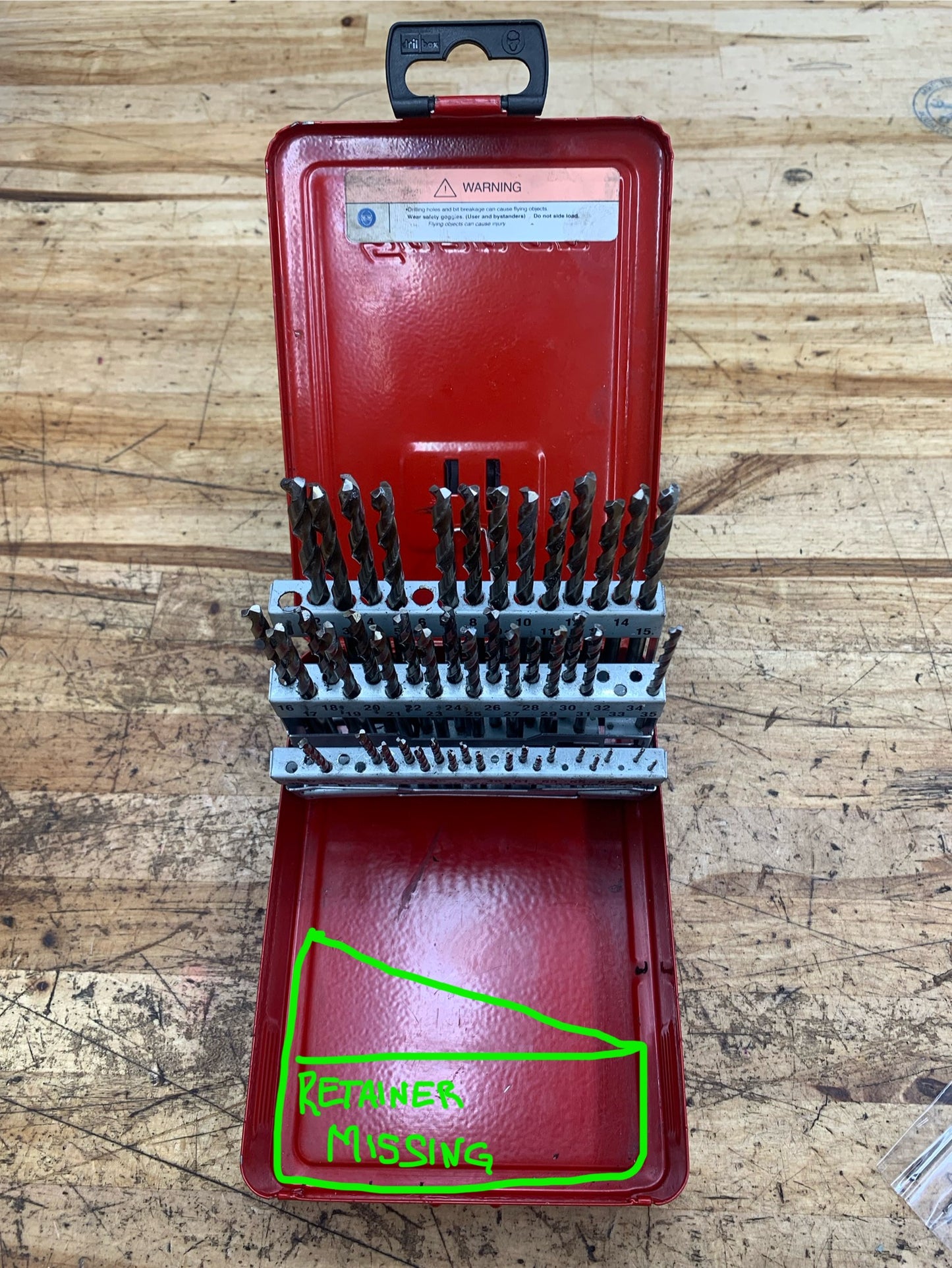 Snap On 60pc Cobalt Wire Gauge Drill Bit Set USA DBC260A