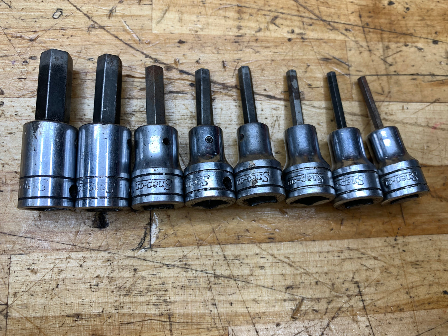 Snap On SAE Hex Bit 3/8” Drive Socket Set 8pc. USA 208EFAY