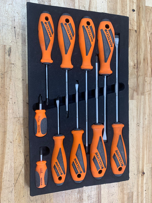 Matco screwdriver foam set 10pc SSPCO10C