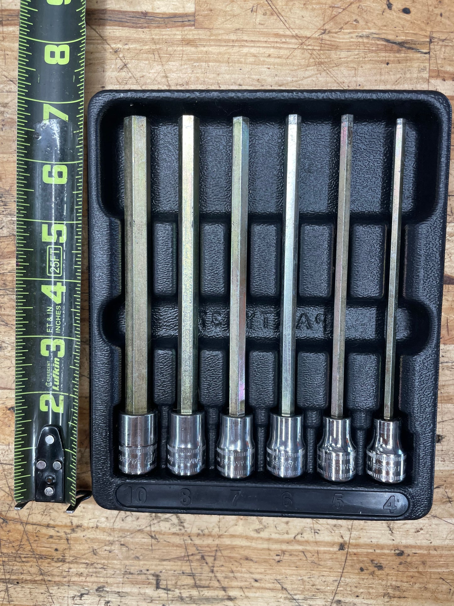 Snap On 3/8" Metric Long Hex Socket Set 6pc 4-10mm USA 206EFAML