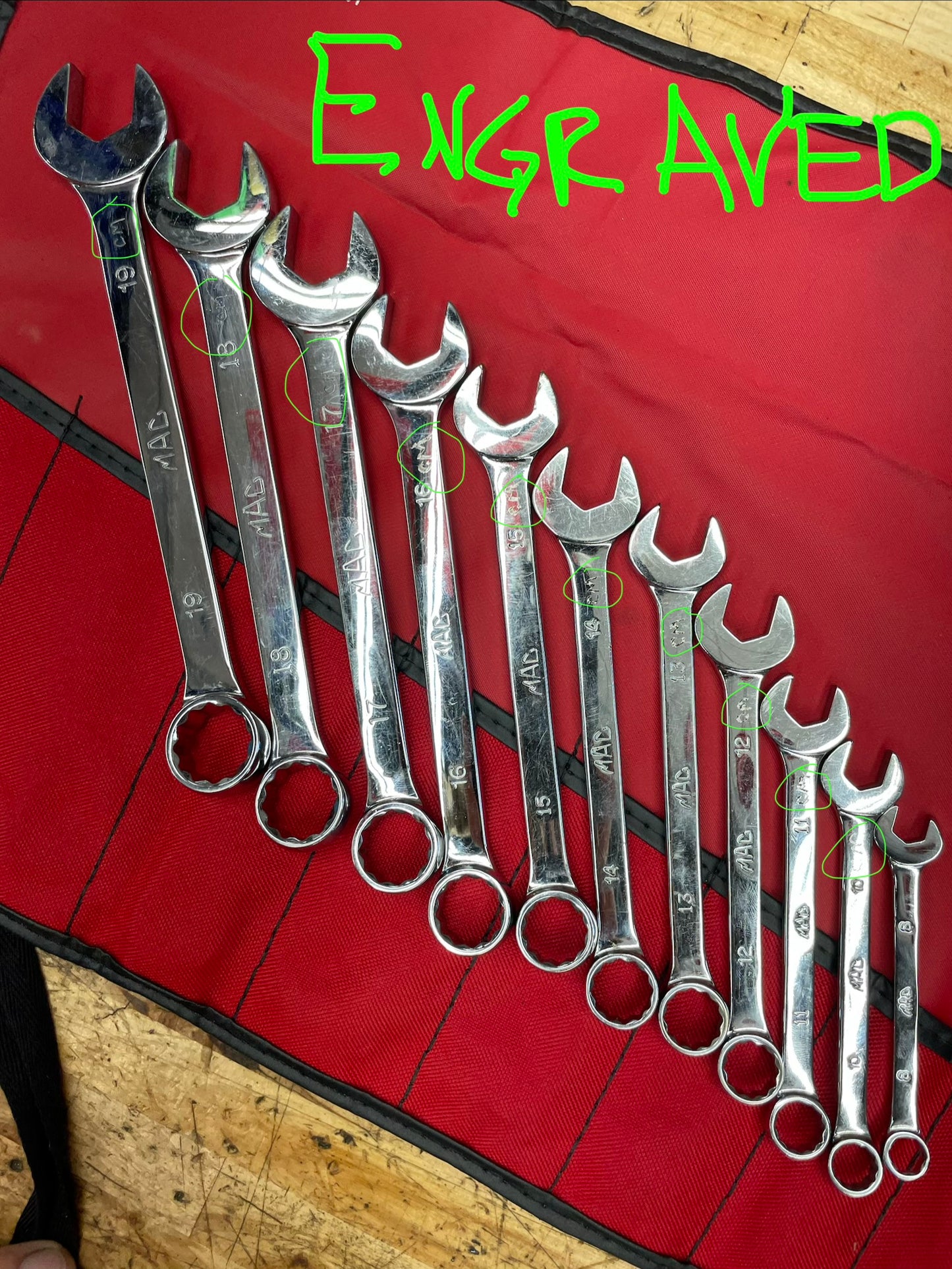 Mac Metric Short Pattern Combo Wrench Set 10pc 10-19mm USA