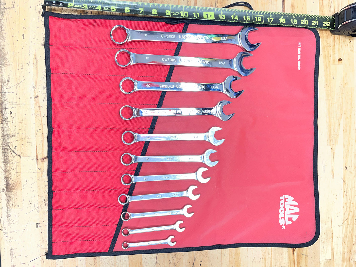 Mac SAE Short Pattern Combo Wrench Set 11pc 3/8”-1” USA