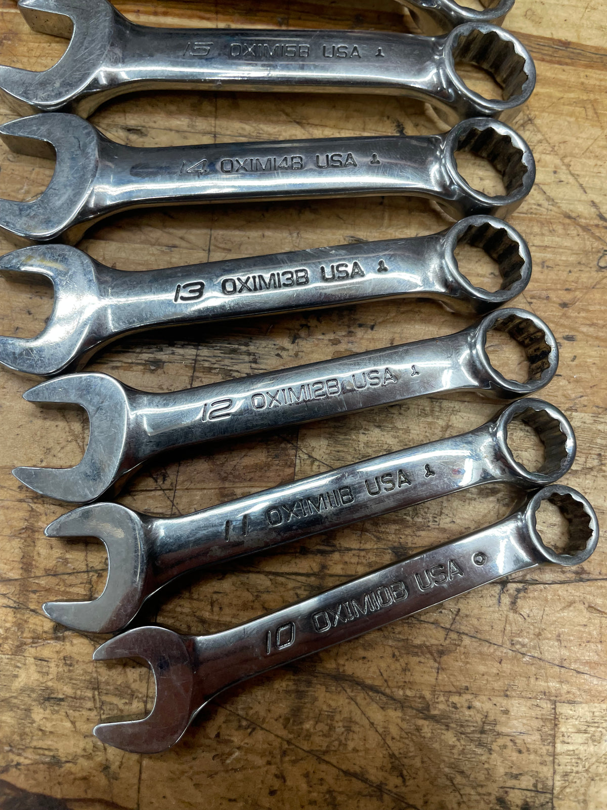 Snap On Metric Stubby Wrench Set 10-19mm 10pc USA OXIM710B