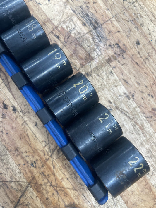 Matco 3/8” Impact Shallow Socket Set 13pc 10-22mm