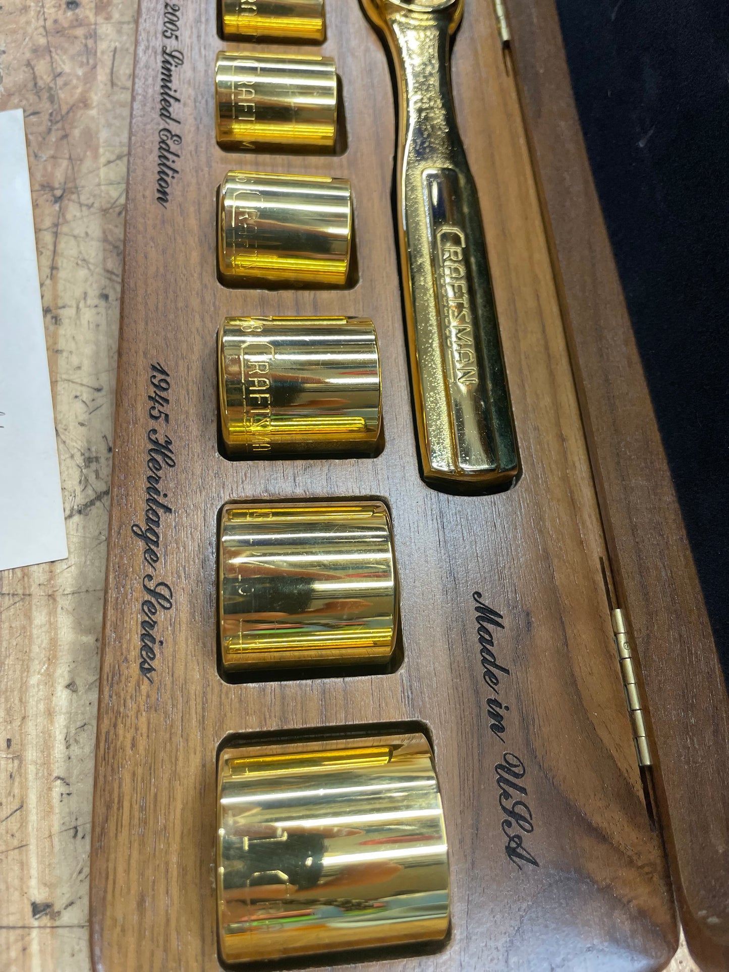 Craftsman Tools 1945 to 2005 Heritage Limited Edition 24k Gold Plated  Ratchet/Socket Set USA