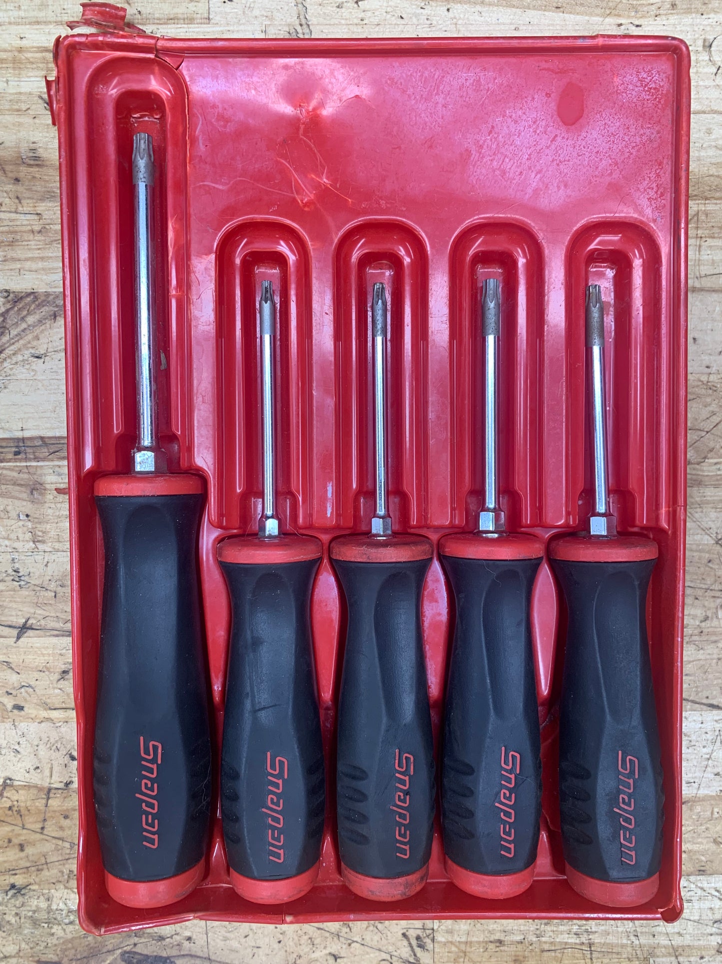 Snap On Torx Screwdriver Set T15-T30 5pc Vintage Soft Grip USA SGDTX50