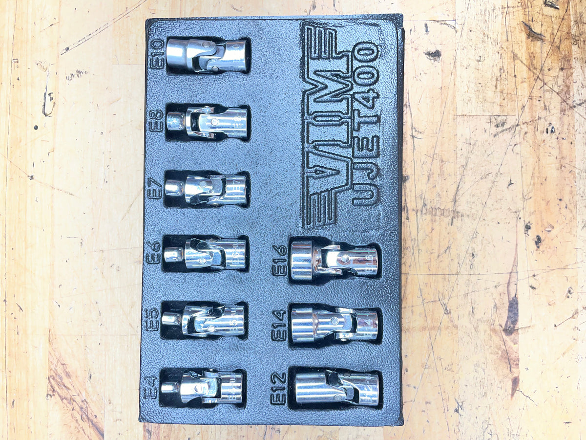 VIM 1/4” E-Torx Swivel Universal Socket Set LIKE NEW E4-E16 UJETS400