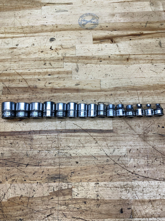 Snap On 3/8” Metric Shallow Socket Set 16pc. USA 6-20mm