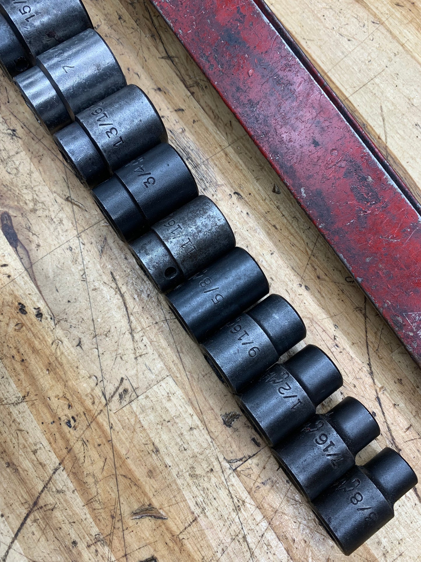 Mac Tools 1/2” SAE Impact Shallow Socket Set 15pc W/ Tray USA SVP156BRPT