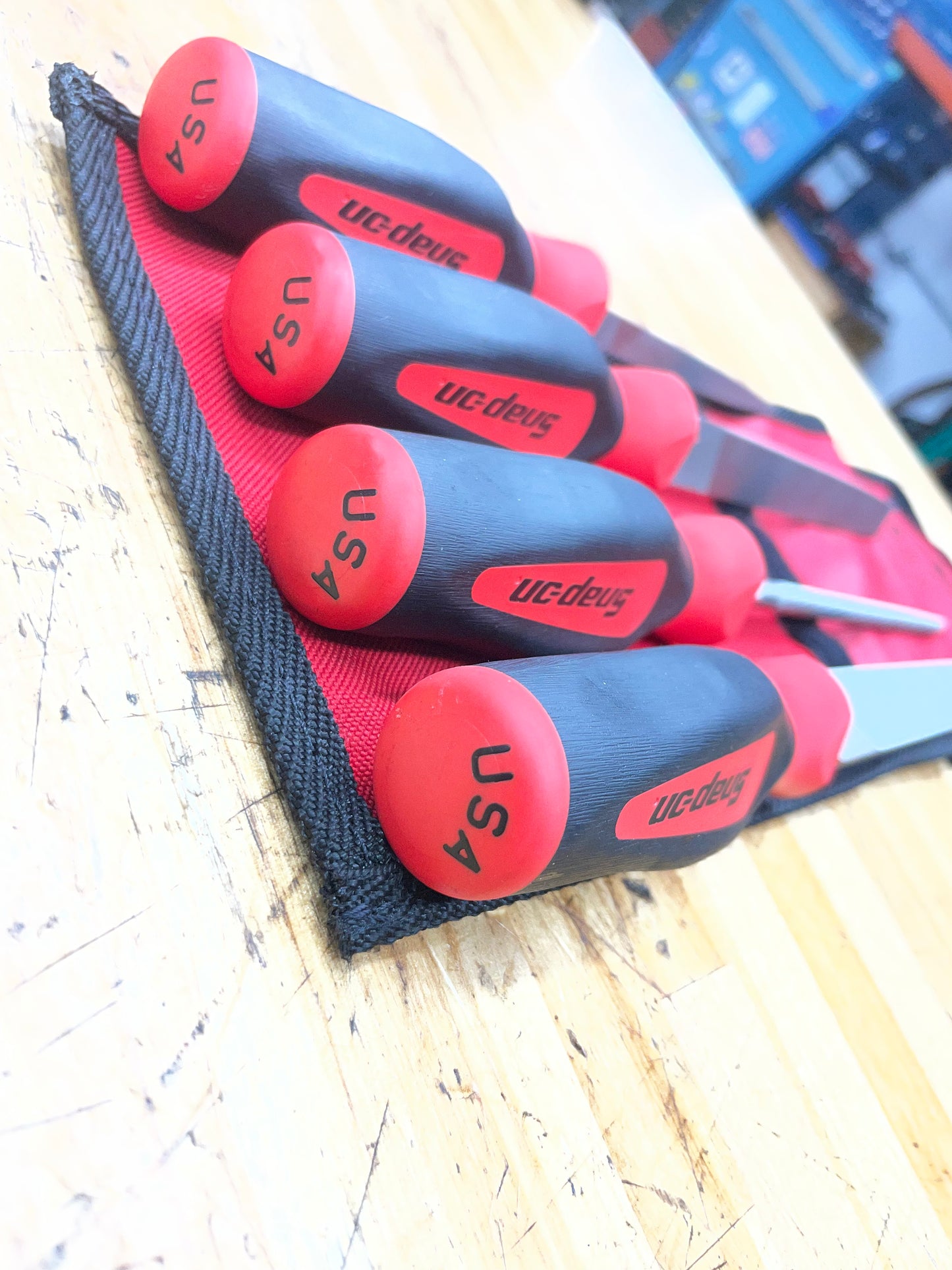 Snap On File Set Bastard Cut Instinct Handle 4pc USA C0416B