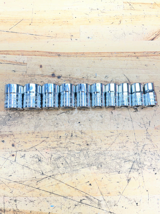 Mac 3/8” Metric Shallow Socket Set 10pc 10-19mm