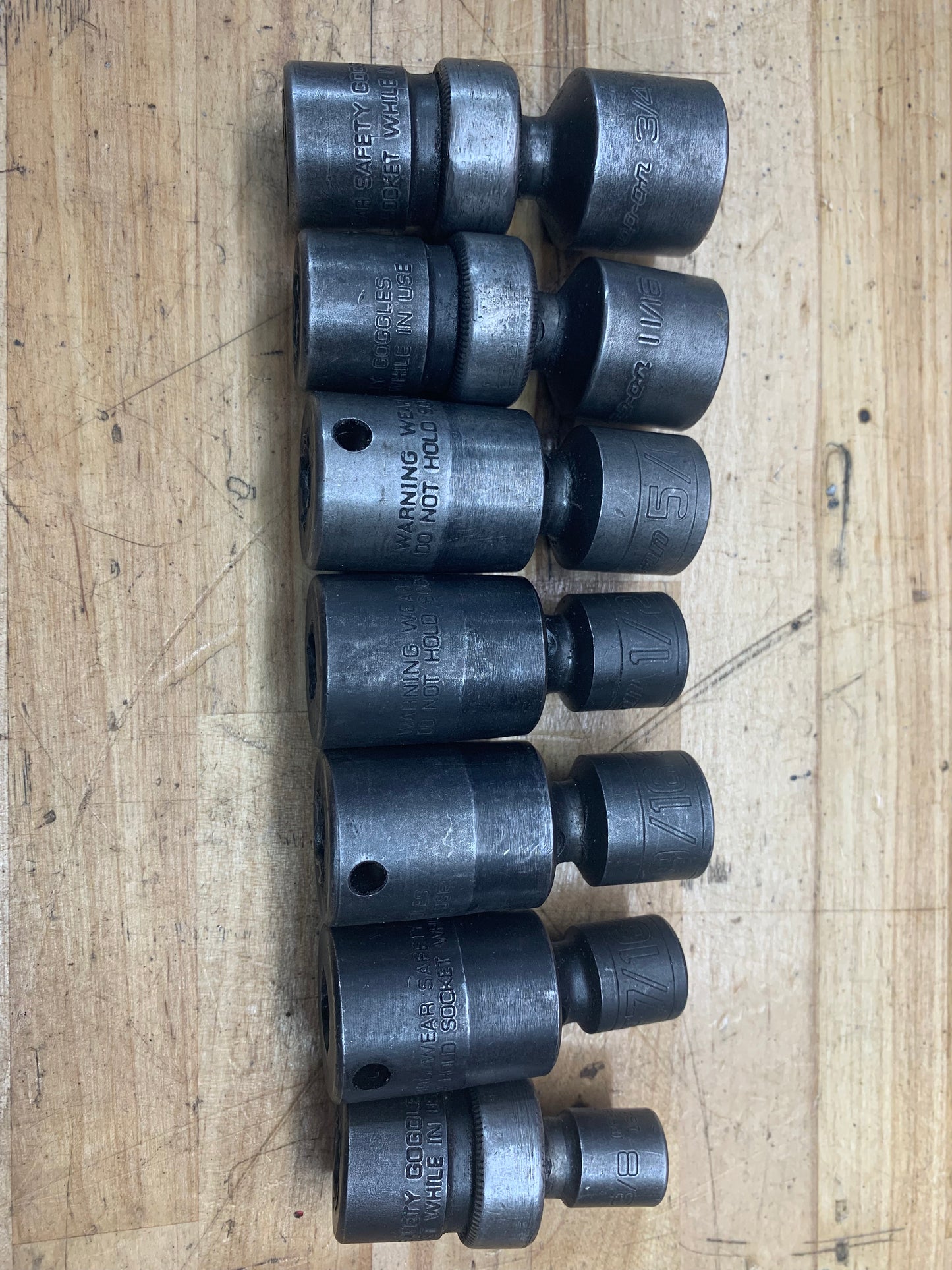 Snap On SAE Impact swivel universal impact socket set 207IPF