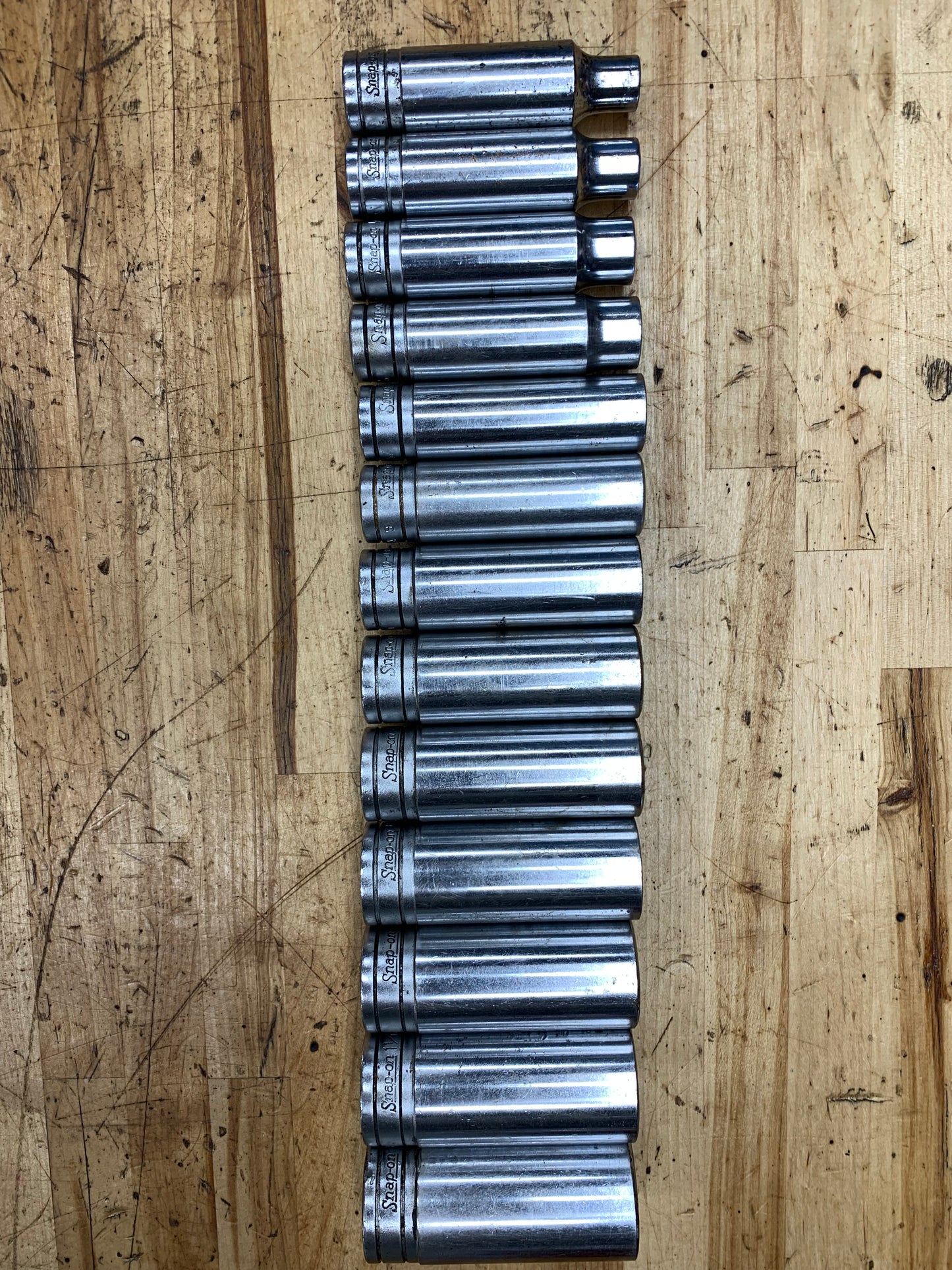 Snap On 1/2” SAE Deep Socket Set 13pc USA 313TSY