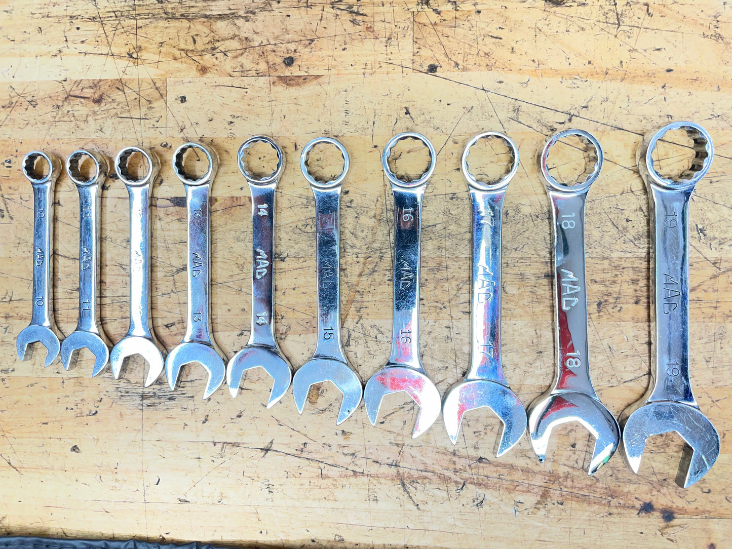 Mac Tools Metric Stubby Wrench Set 10pc 10-19mm USA SXSM102PTR