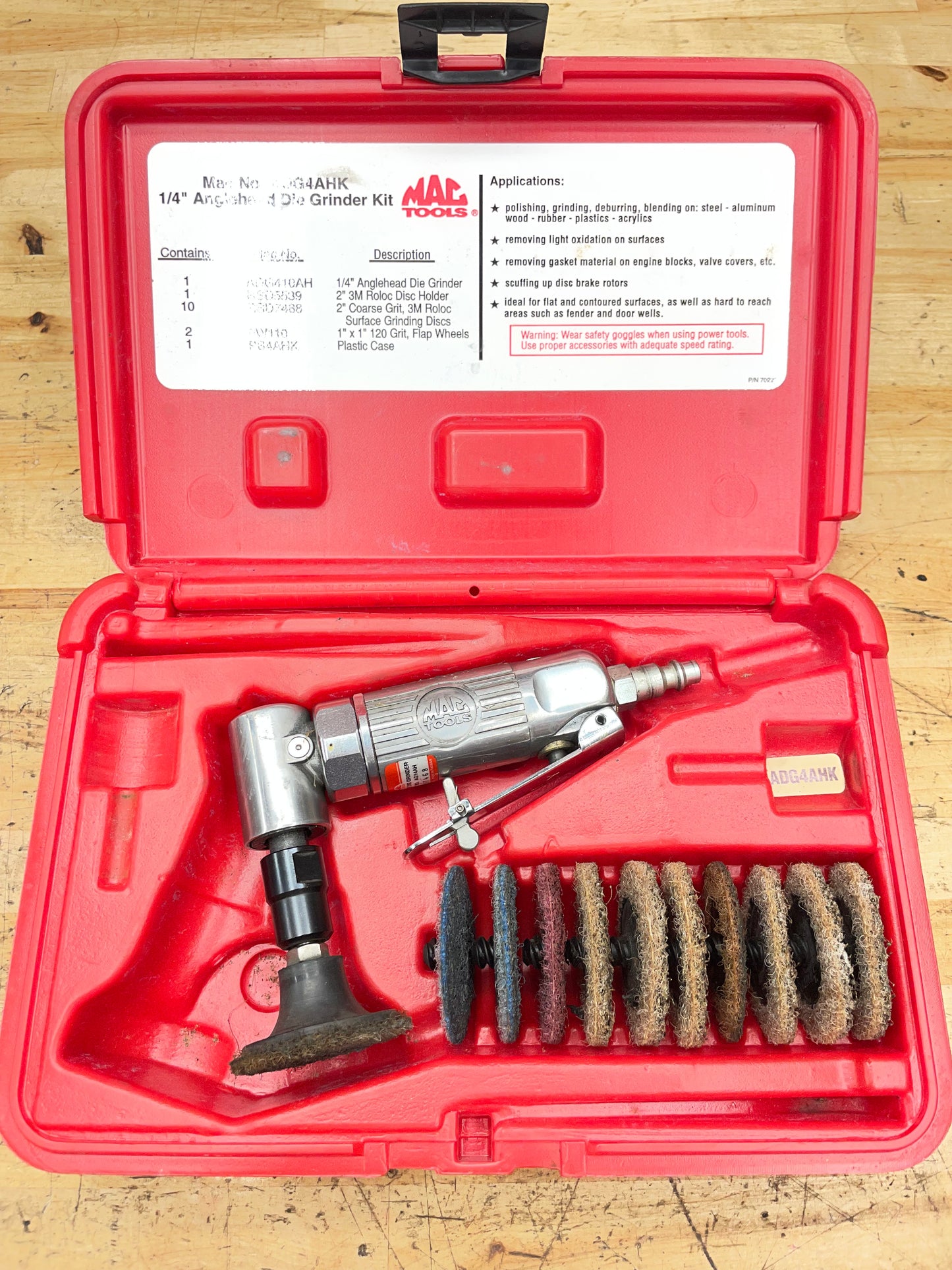 Mac Tools 90 Degree Air Die Grinder Set ADG4AHK