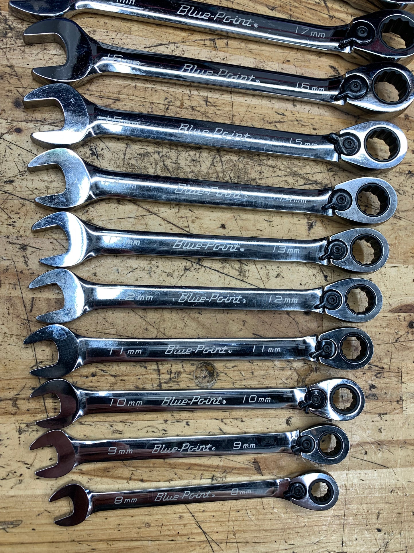Blue Point Metric Ratcheting Wrench Set 8mm-25mm