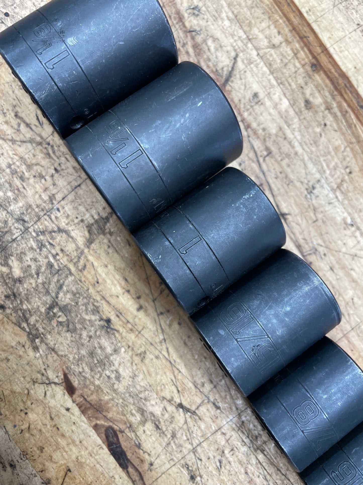 CAT by Snap On 1/2” SAE Impact Shallow Socket Set 11pc USA 1/2” to 1-1/8”
