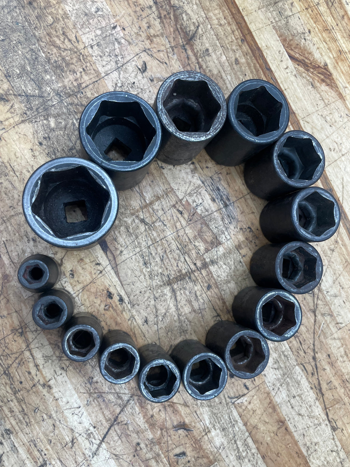 Snap On 1/2” SAE Impact Shallow Socket Set 15pc 3/8”-1-5/16” USA