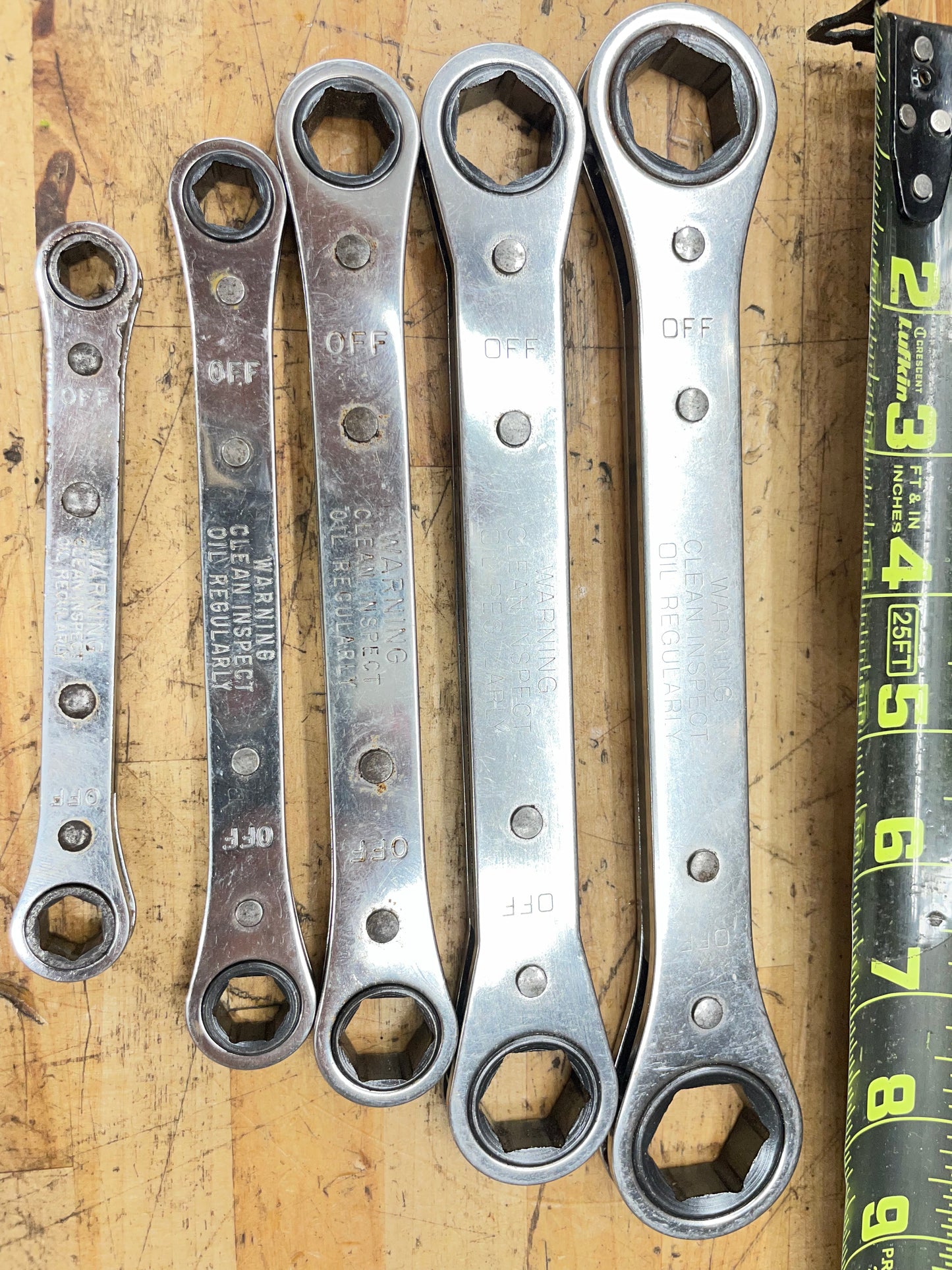 Snap On SAE Ratcheting Box Wrench Set 5pc 5/16”-13/16”USA RB605S