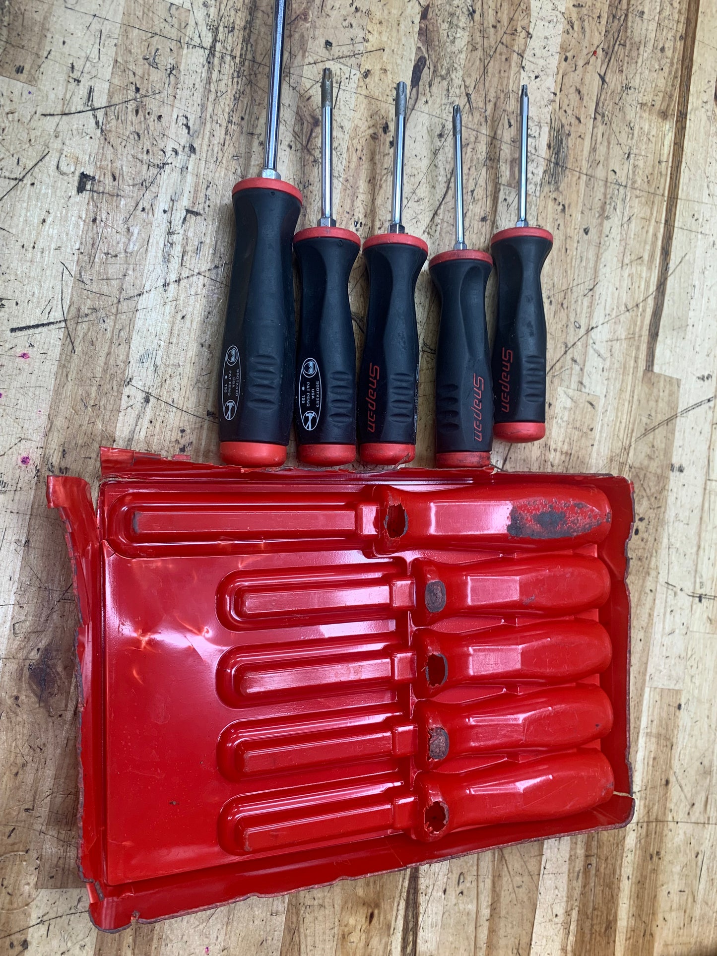 Snap On Torx Screwdriver Set T15-T30 5pc Vintage Soft Grip USA SGDTX50