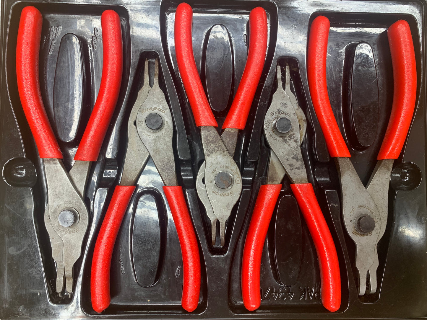 Snap On Snap Ring Plier Tray Set 5pc USA SRPC105