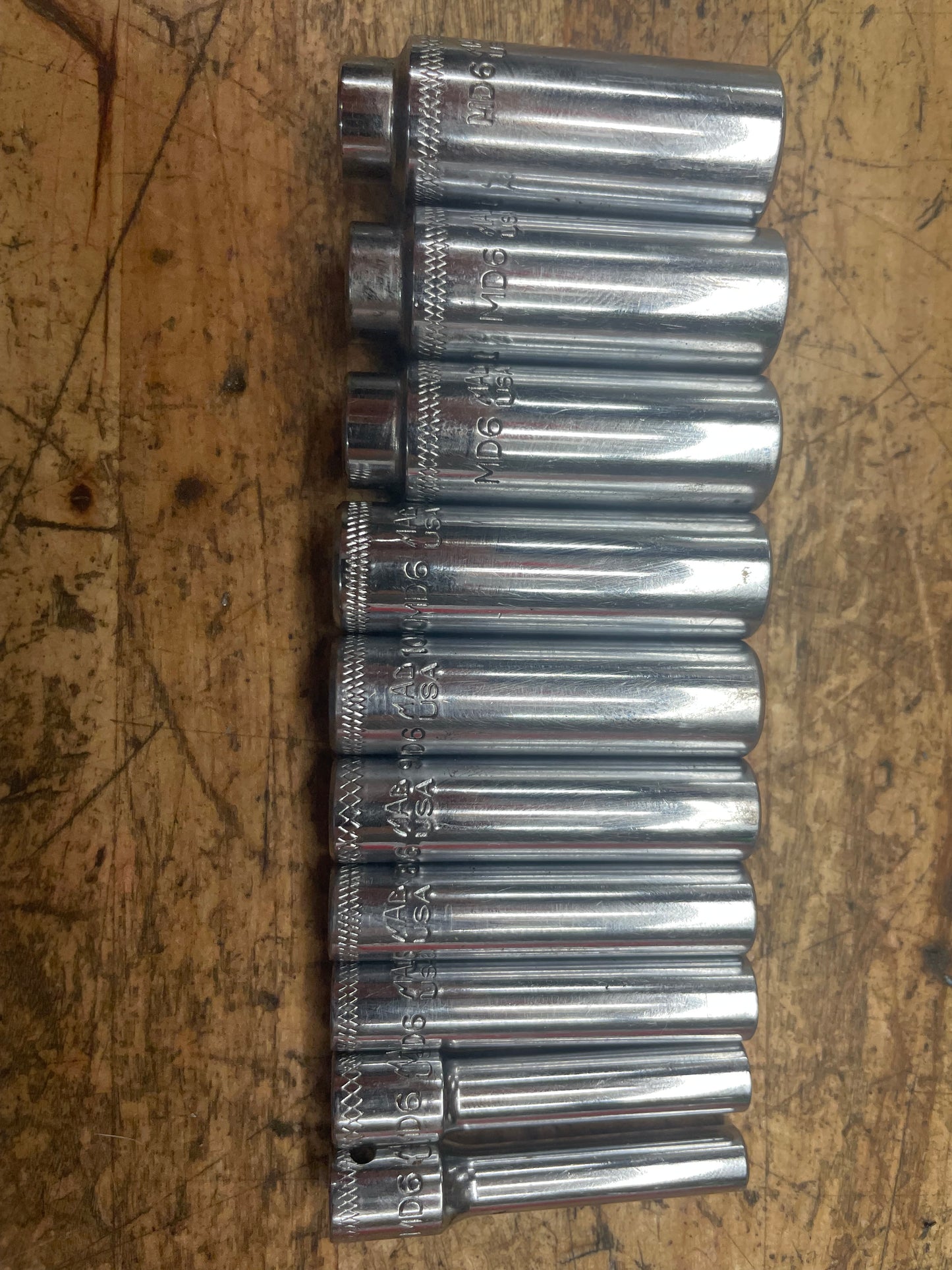 Mac 1/4” Drive Metric Deep Socket Set 5-14mm 10pc USA SMDM102TR
