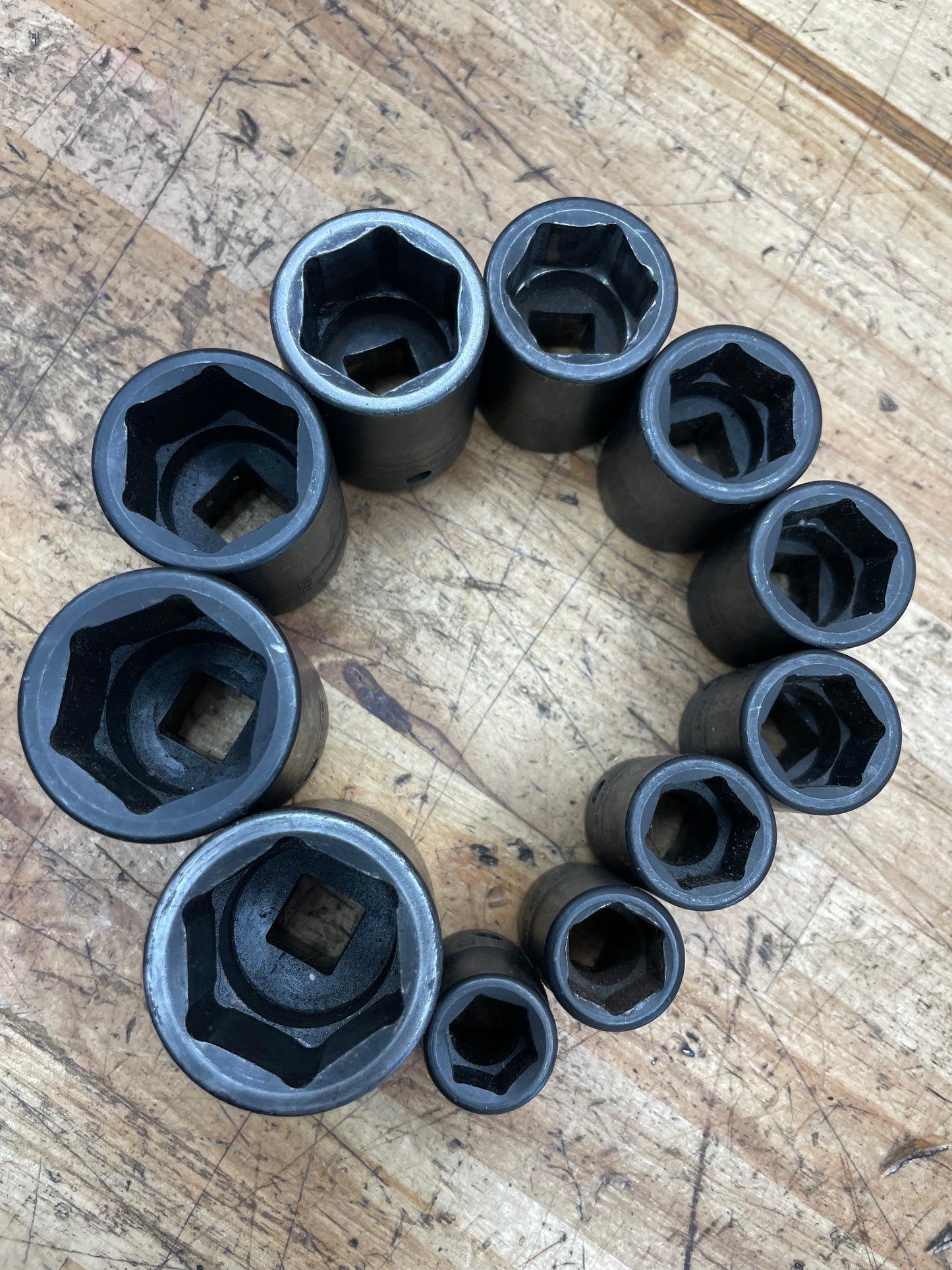 CAT by Snap On 1/2” SAE Impact Shallow Socket Set 11pc USA 1/2” to 1-1/8”