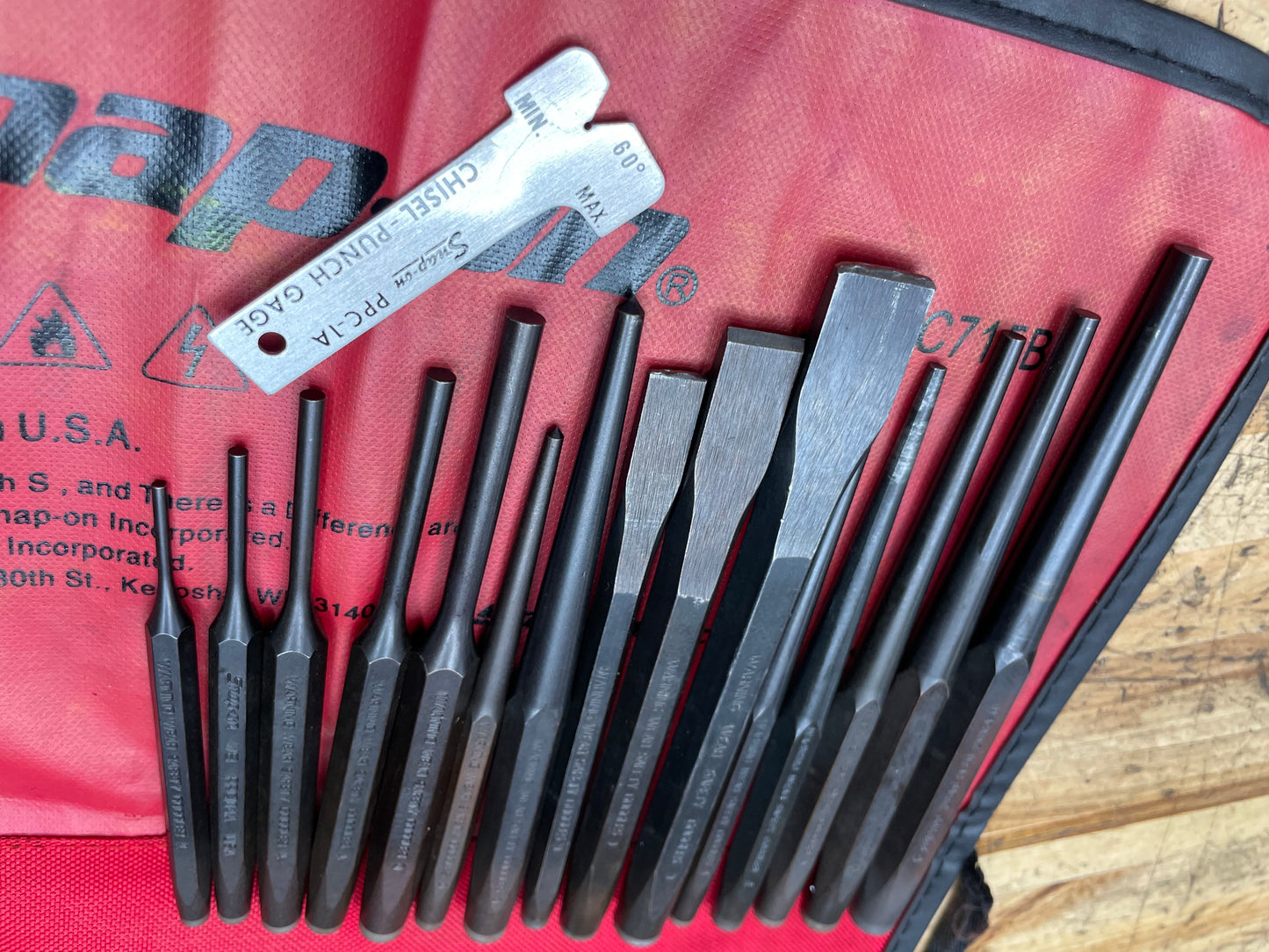 Snap On Punch/Chisel Set 15pc USA PPC715BK