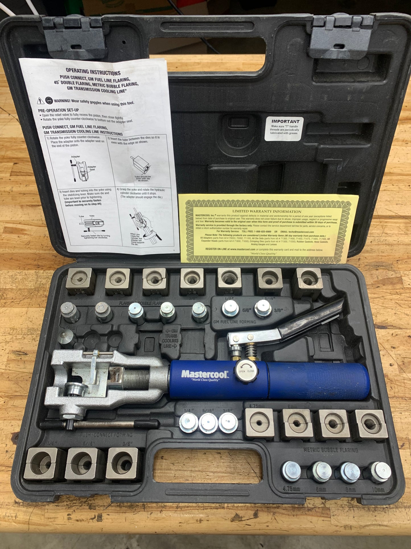 Mastercool Universal Hydraulic Flaring Tool Set 72475