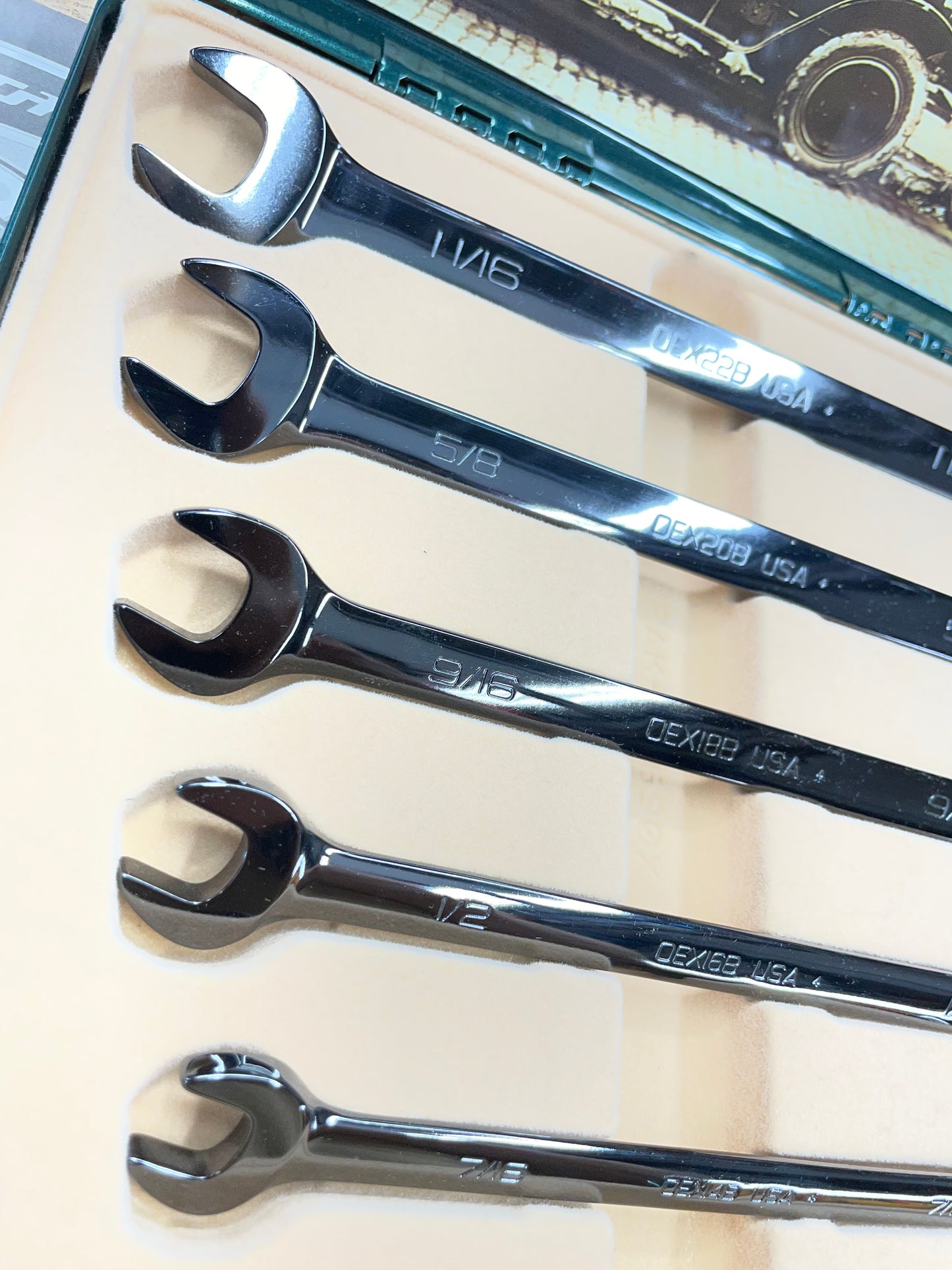 Snap On 75th Anniversary Edition 1995 24K Gold Engraved SAE Wrench Set 5pc USA KRA285