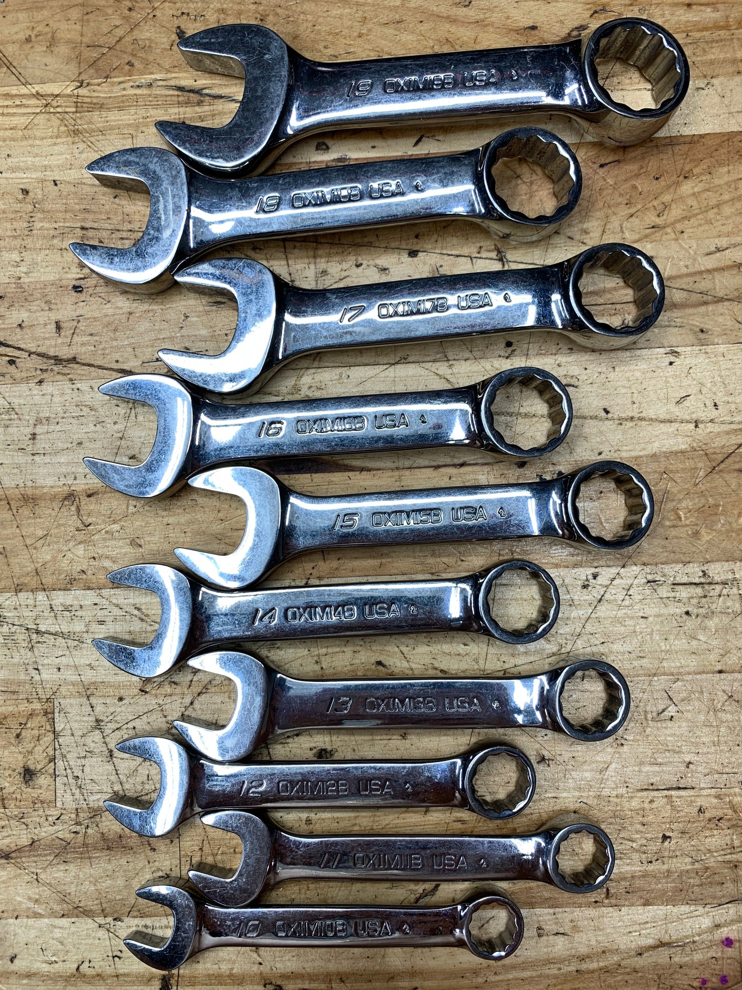 Snap On Metric Stubby Wrench Set 10-19mm 10pc  USA OXIM710B