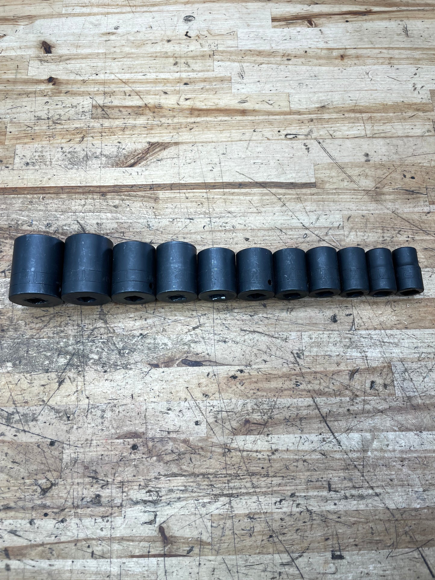 CAT by Snap On 1/2” SAE Impact Shallow Socket Set 11pc USA 1/2” to 1-1/8”
