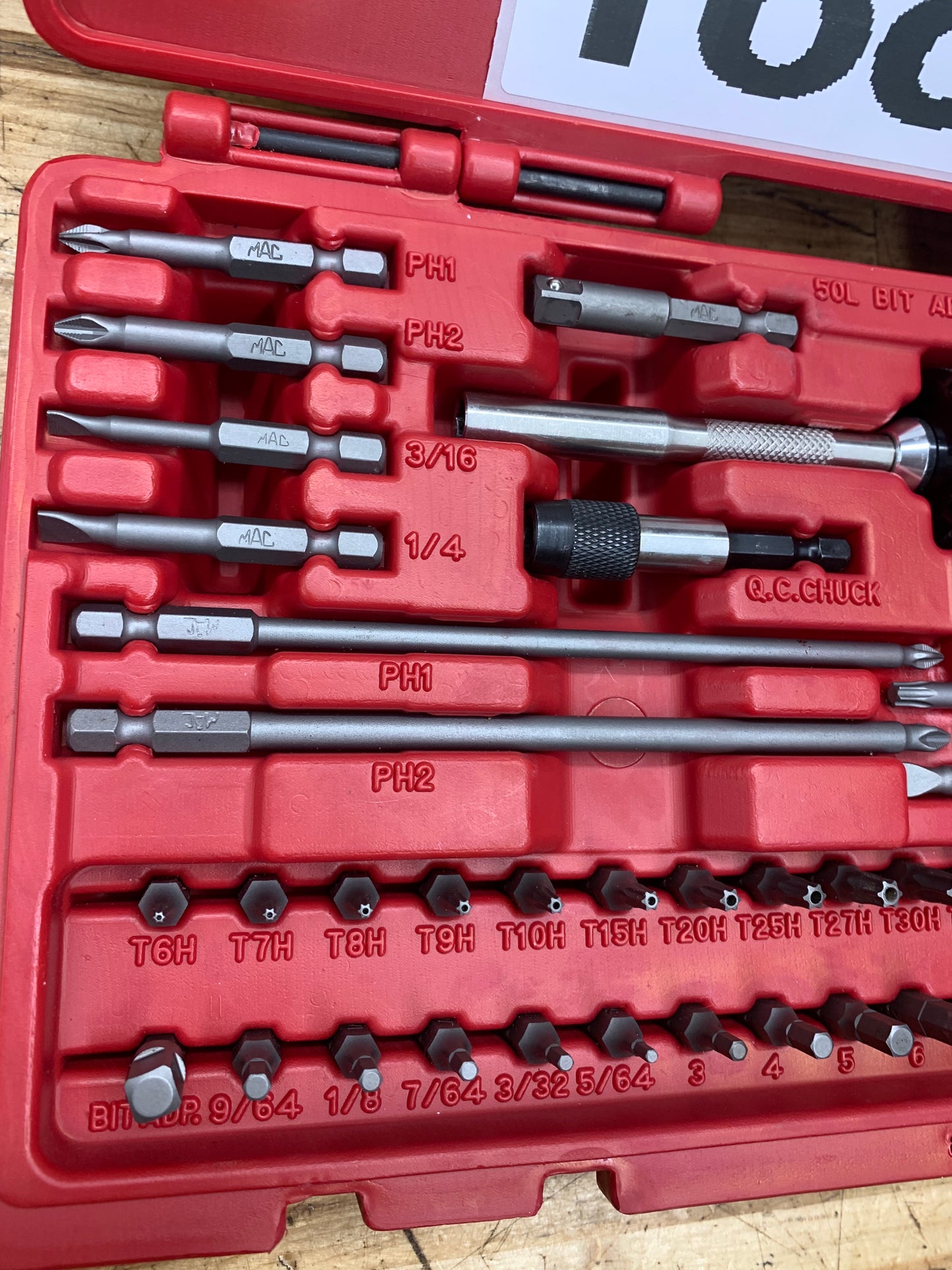 Mac Grip 1/4” Hex Bit Ratcheting Screwdriver Set SBDR49SA LIKE NEW