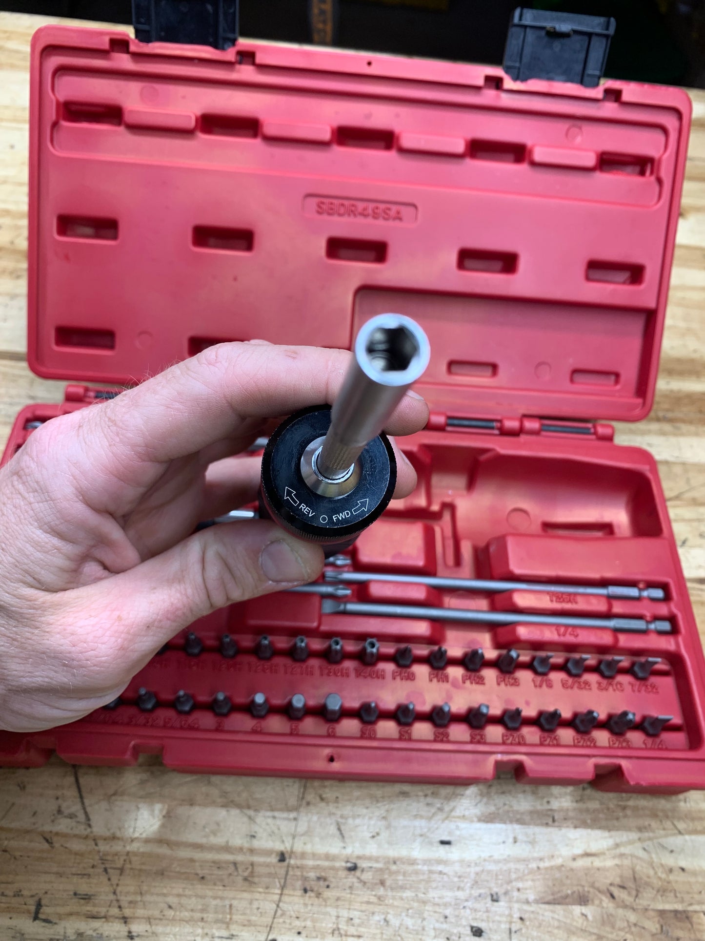 Mac Grip 1/4” Hex Bit Ratcheting Screwdriver Set SBDR49SA LIKE NEW
