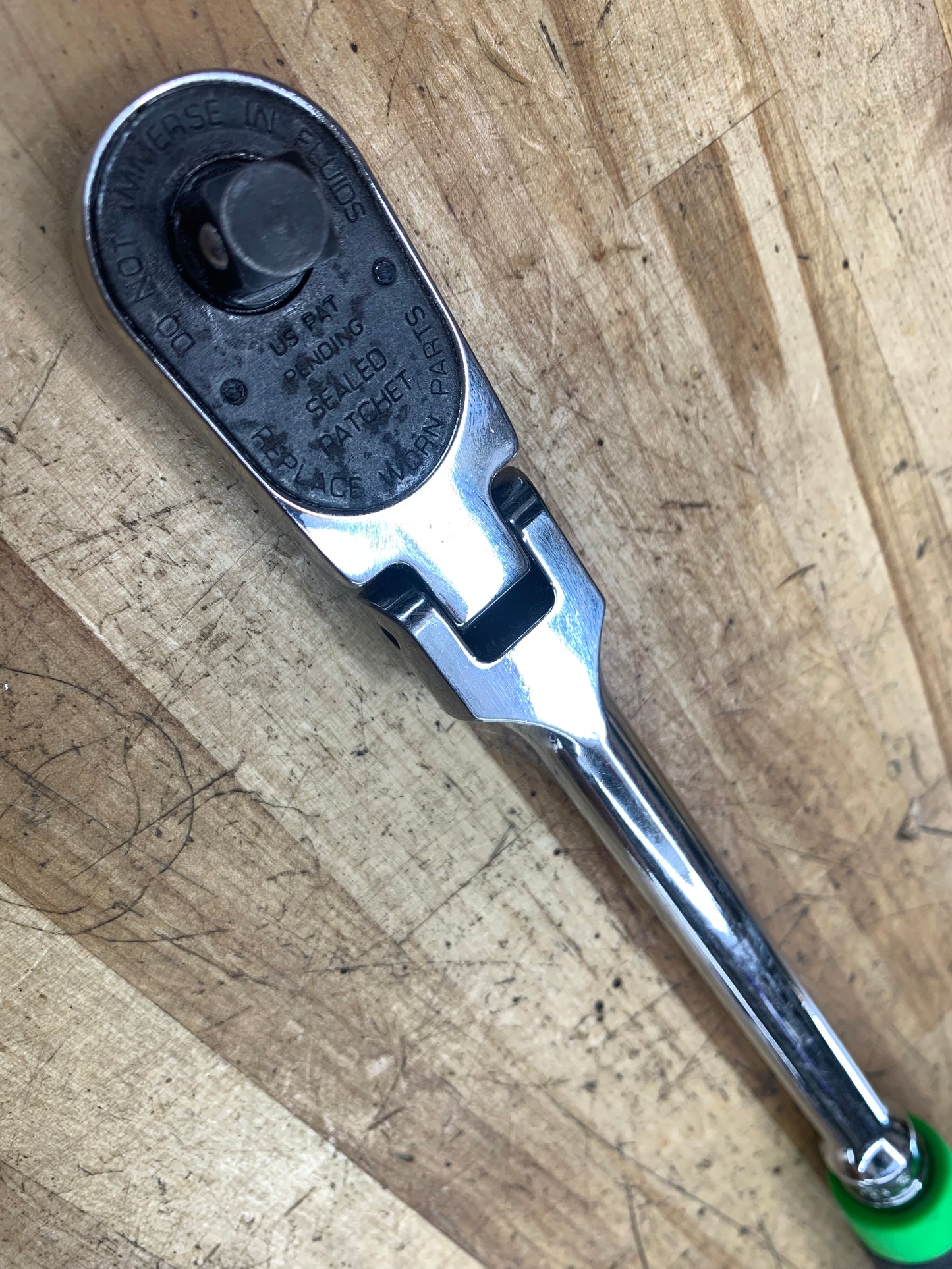 Snap On 3/8" Flex Head Ratchet Green FHLFD100