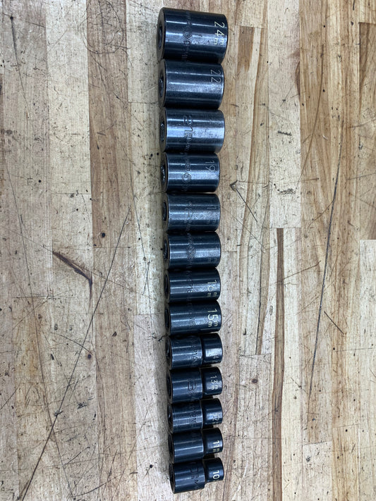 Matco 1/2” Metric Shallow Impact Socket Set 10-24mm 13pc